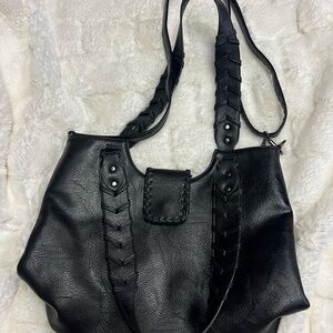 Black Leather Tote Bag